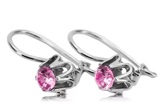 Стерлінгове срібло 925 925 Amethyst Сережки vec013s Російський Радянський СРСР Вінтаж Ар-деко style